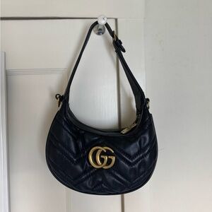 Black Quilted Leather Shoulder Bag